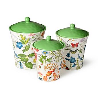 Certified International Green House Canisters Set of 3