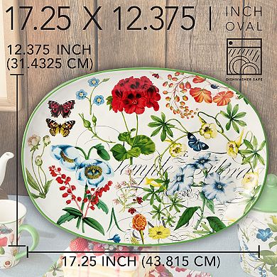 Certified International Greenhouse Oval Serving Platter