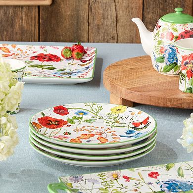 Certified International Greenhouse Dinner Plate 4-piece Set