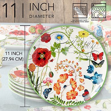 Certified International Greenhouse Dinner Plate 4-piece Set