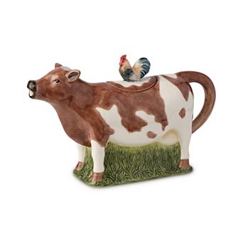 Certified International Vintage 3D Farm Cow Teapot