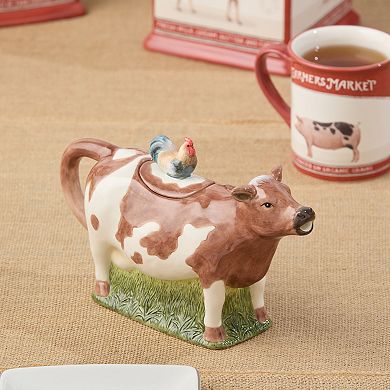 Certified International Vintage 3D Farm Cow Teapot