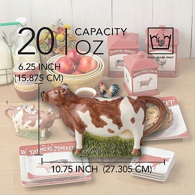 Certified International Vintage 3D Farm Cow Teapot