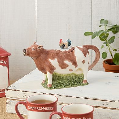 Certified International Vintage 3D Farm Cow Teapot