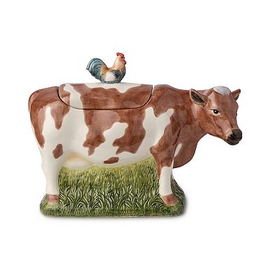 Certified International Vintage Farm Cow and Chicken Cookie Jar