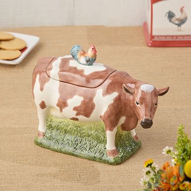 Certified International Vintage Farm Cow and Chicken Cookie Jar