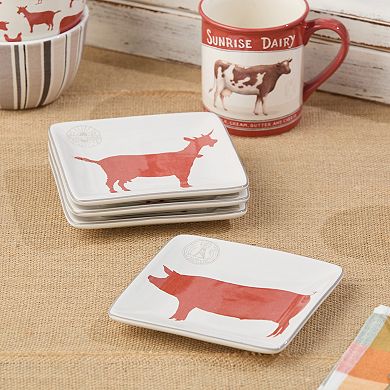 Certified International Vintage Farm 4-pc. Canape Plate Set