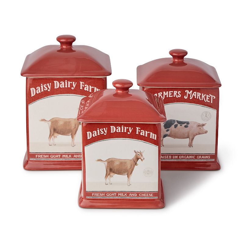 Certified International Vintage Farm Canister Set of 3, Multi