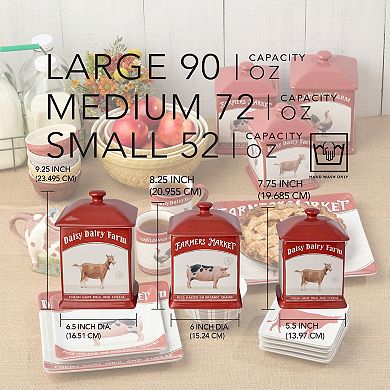 Certified International Vintage Farm Canister Set of 3