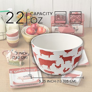 Certified International Vintage Farm 4-pc. Ice Cream Bowl Set