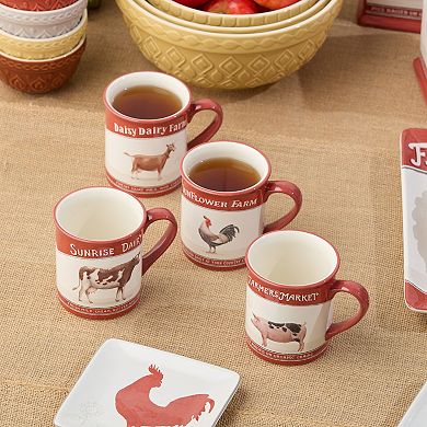 Certified International Vintage Farm Mugs Set of 4