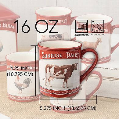 Certified International Vintage Farm Mugs Set of 4