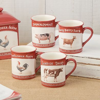 Certified International Vintage Farm Mugs Set of 4