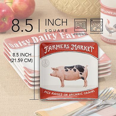 Certified International Vintage Farm 4-pc. Salad Plate Set