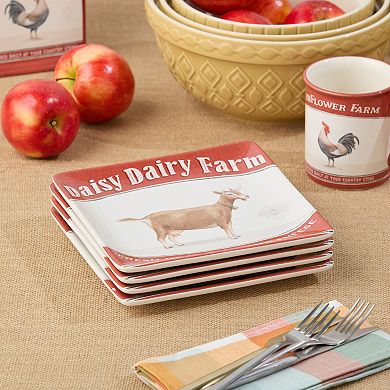 Certified International Vintage Farm 4-pc. Salad Plate Set