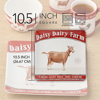 Certified International Vintage Farm Dinner Plates Set of 4