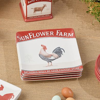 Certified International Vintage Farm Dinner Plates Set of 4