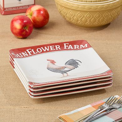 Certified International Vintage Farm Dinner Plates Set of 4