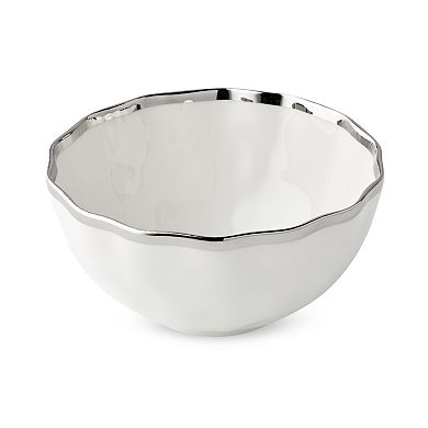 Certified International Regency Silver Ice Cream Bowls Set of 4