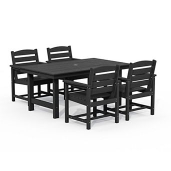5 pc Hdpe Outdoor Dining Table Sets With Umbrella Hole - 1 table & 4 chairs