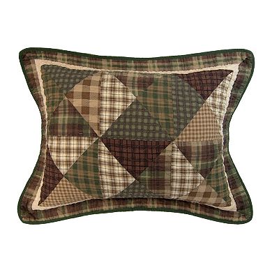 Donna Sharp Pine Star Embroidered Pieced Cotton Quilt Set with Shams
