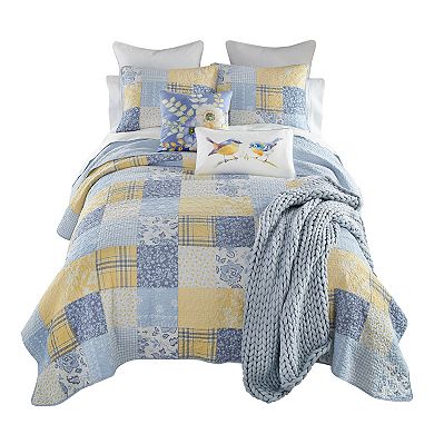 Donna Sharp Spring Flowers Pieced Cotton Quilt Set with Shams