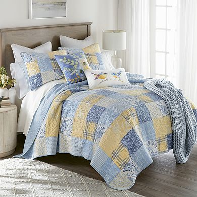 Donna Sharp Spring Flowers Pieced Cotton Quilt Set with Shams