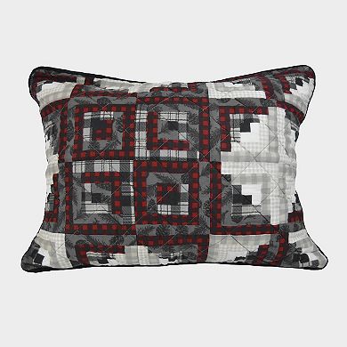 Donna Sharp Log Cabin Star Pieced Cotton Quilt Set with Shams