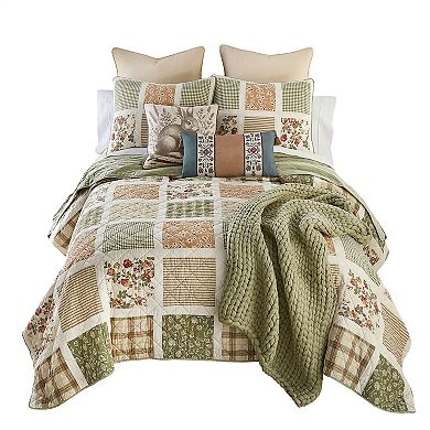 Donna Sharp Peach Rose Pieced Cotton Quilt Set with Shams