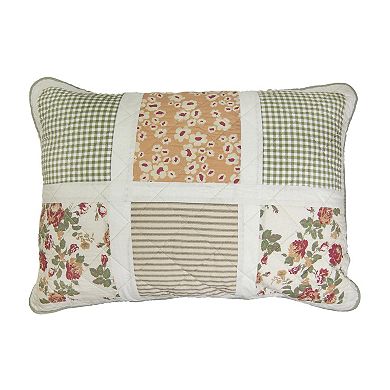 Donna Sharp Peach Rose Pieced Cotton Quilt Set with Shams