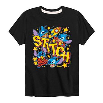 Disney's Lilo & Stitch Boys 8-20 Space Stickers Graphic Tee