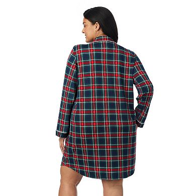Plus Size Draper James Cozy Long Sleeve Notchneck Sleepshirt