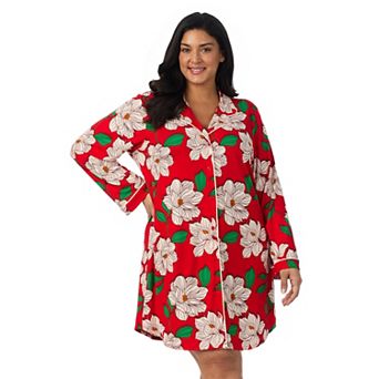 Plus Size Draper James Cozy Long Sleeve Notchneck Sleepshirt