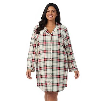 Plus Size Draper James Cozy Long Sleeve Notchneck Sleepshirt