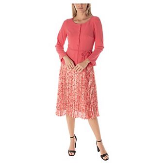 Women's Maison Tara Faux 2 pc Jacket & Floral Skirt Set