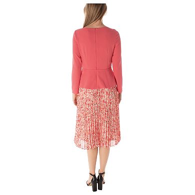 Women's Maison Tara Faux 2-Piece Jacket & Floral Skirt Set