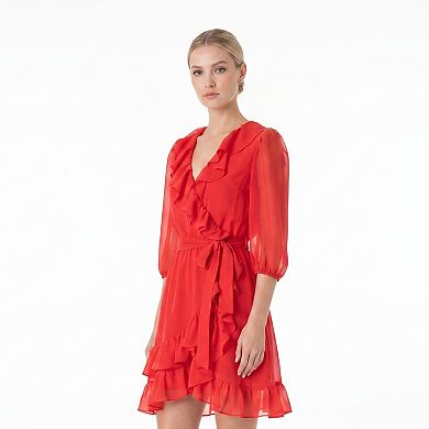 Women's Maison Tara Ruffle Faux Wrap Dress