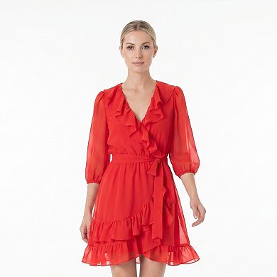 Women's Maison Tara Ruffle Faux Wrap Dress