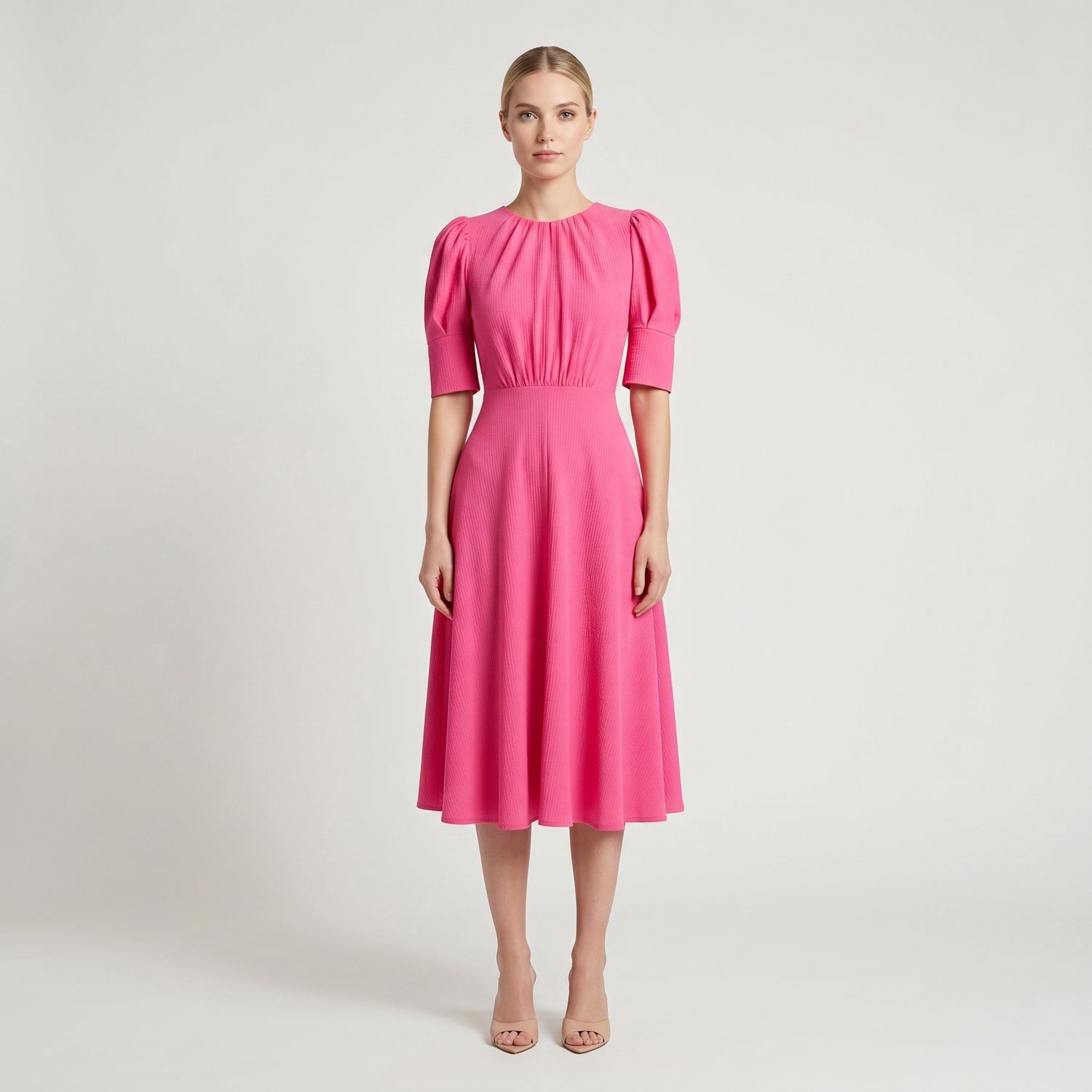 Женское платье Maison Tara Textured Knit Midi, цвет: Клубничный
