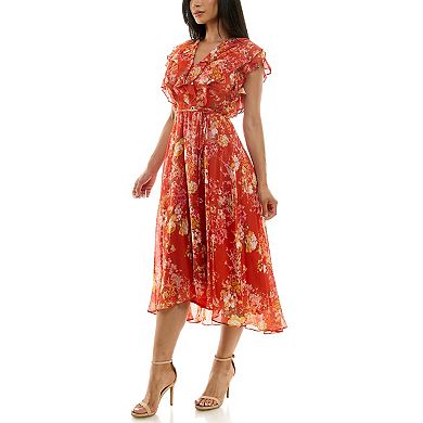 Women's Maison Tara Ruffle Bodice Midi Dress