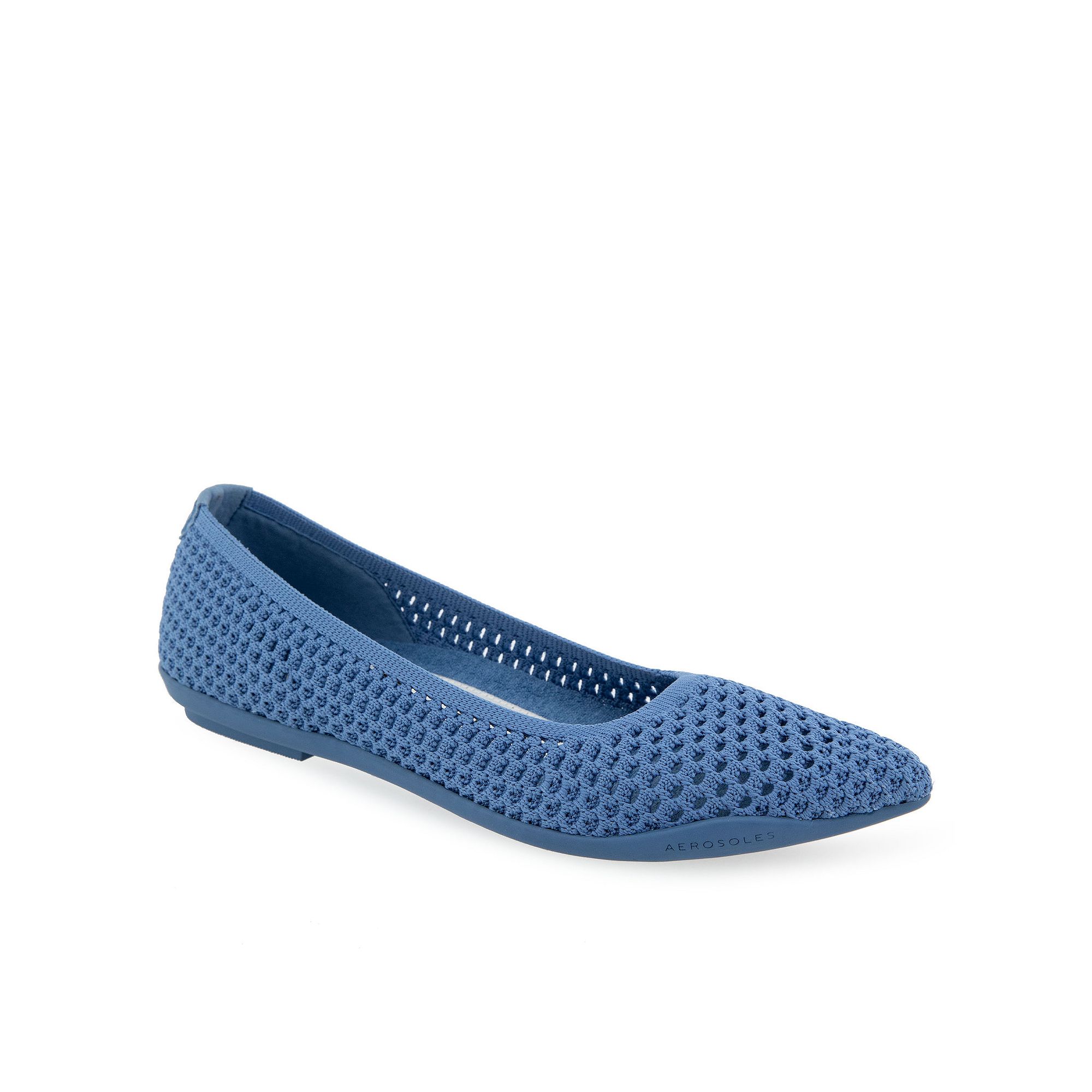 Aerosoles Danielle Womens Knit Ballet Flats, Size: 6 Wide, Blue Jean