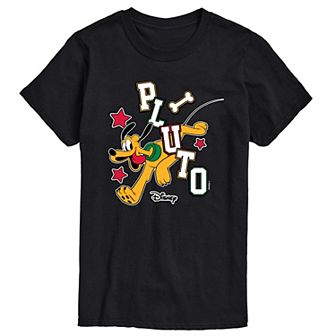 Disney's Pluto Big & Tall Varsity Patches Graphic Tee
