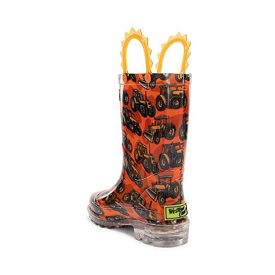Western Chief Lighted Toddler & Little Kids Boys Knee-High Rain Boots