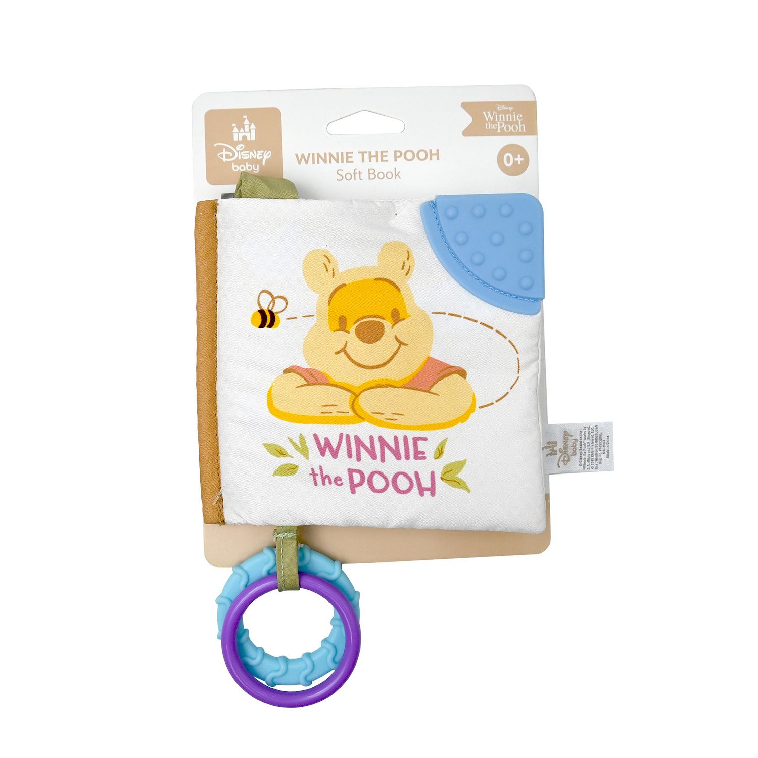 Детские игрушки Disney's Winnie the Pooh Soft Baby Book with Teething Ring
