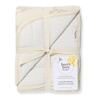 Burt's Bees Baby Organic Cotton Reversible Baby Blanket 30 x 40 Inches