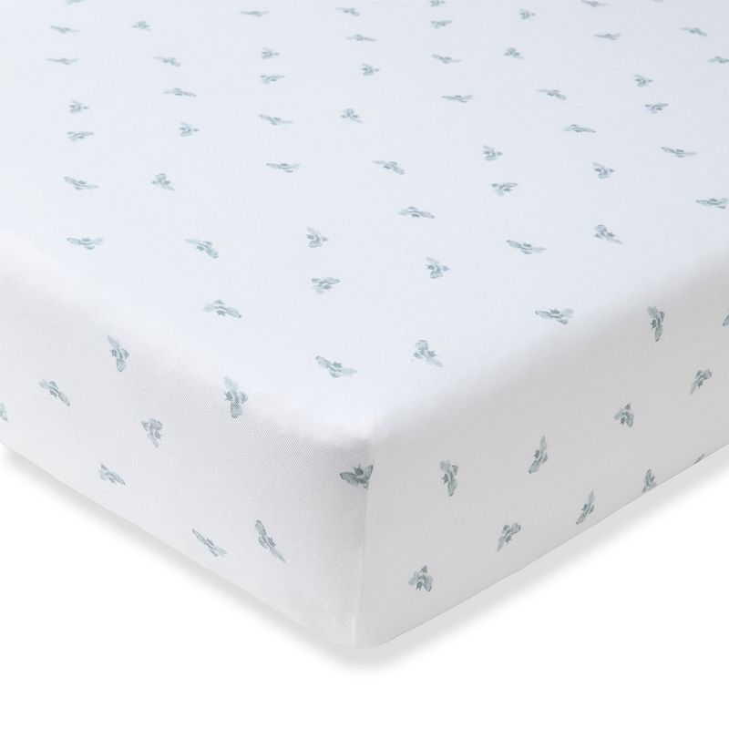 Burt's Bees Baby Organic Cotton BEESNUG® Fitted Crib Sheet, Quarry