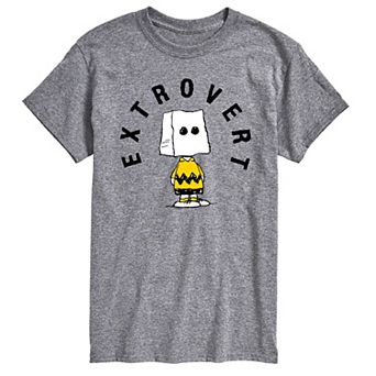Big & Tall Peanuts Charlie Brown Extrovert Graphic Tee