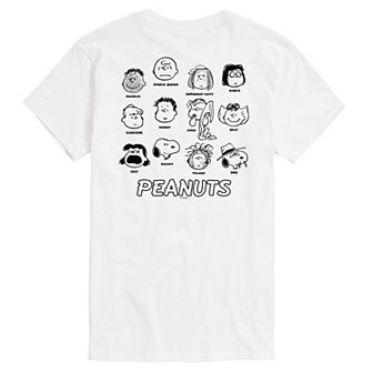Big & Tall Peanuts Group Faces Graphic Tee