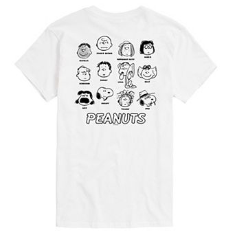 Big & Tall Peanuts Group Faces Graphic Tee
