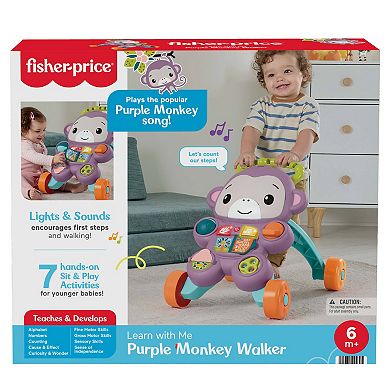 Fisher-Price Learn with Me Monkey Walker Baby Learning Toy with Music & Lights